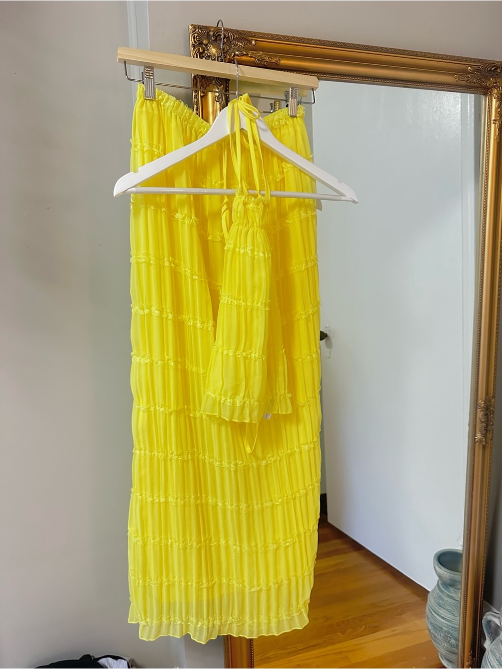 Yellow 2-piece set Smocked Maxi Skirt - Picture 5 of 5